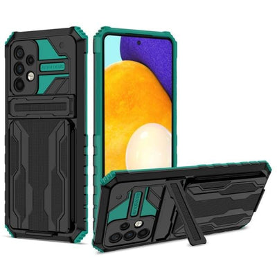 Shockproof Card Holder Case With Kickstand For Samsung A Series Samsung A34 5G / Green
