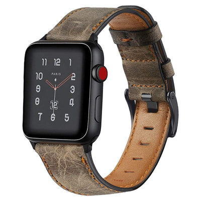 Cowhide Leather Watch Strap Retro Brown / 38mm (Series 1, 2 & 3)