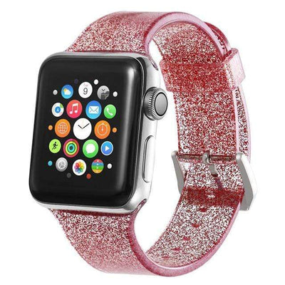 Glitter Silicone Apple Watch Band Red / 38mm (Series 1, 2 & 3)