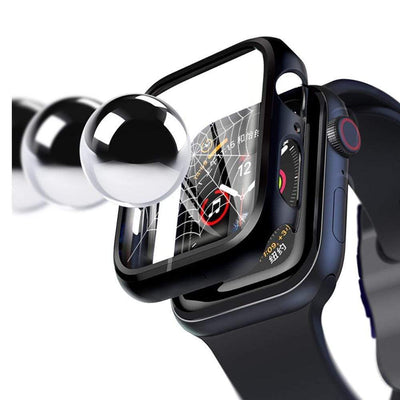 Tempered Glass Protective Watch Case Black / 38mm (Series 1, 2 & 3)