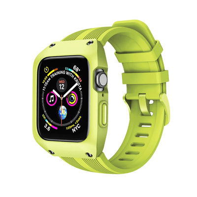 Tough Sports Watch Strap With Built In Case Lime / 44mm (Series 4, 5, 6 & SE)