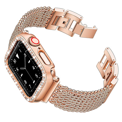 Chain Stainless Steel Watch Strap With Case Rose Gold / 38mm (Series 1-3)