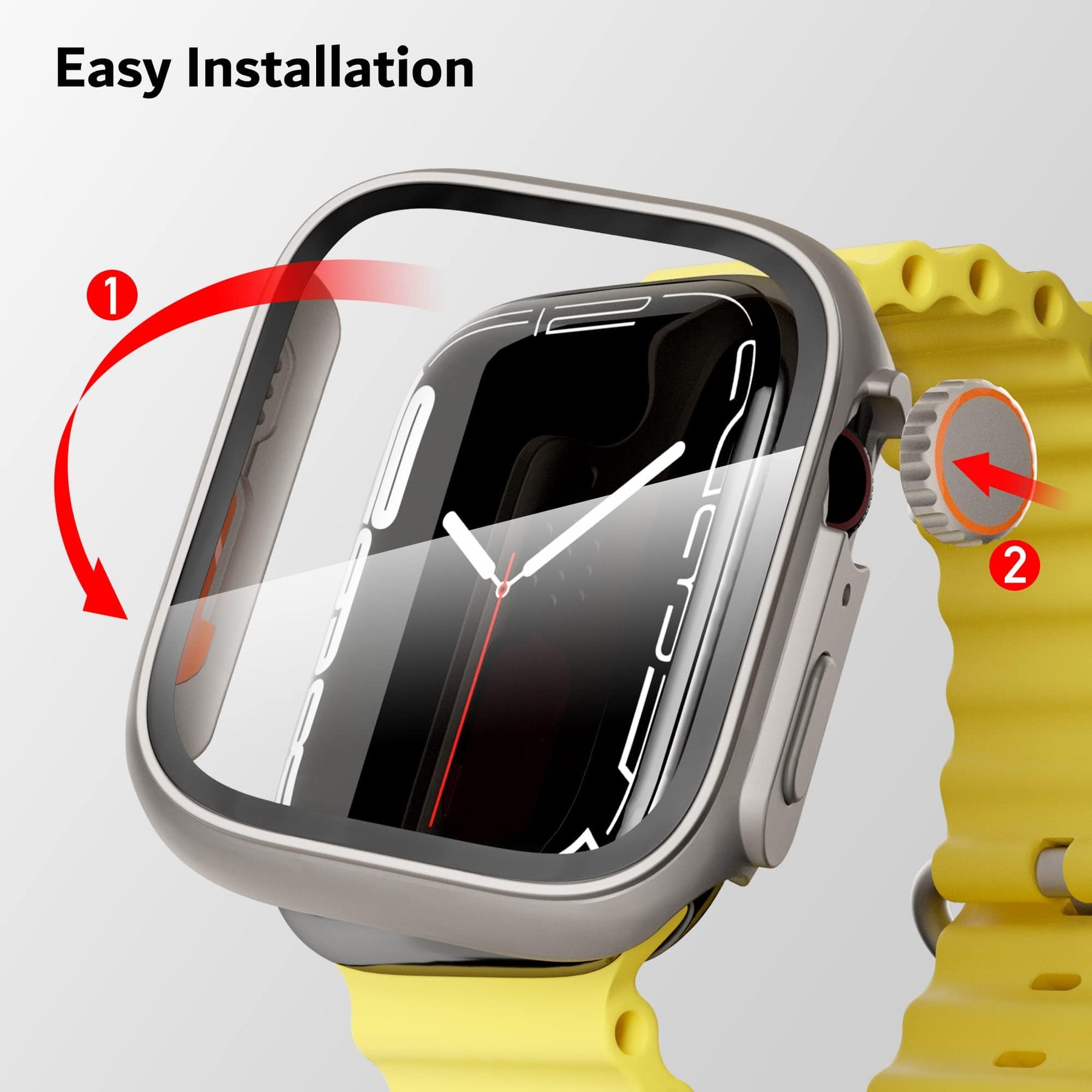 Tempered Glass Scratch Proof Case For Apple Watch