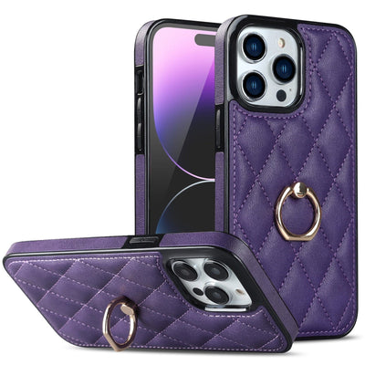 Classic Leather Phone Case With Ring Grip