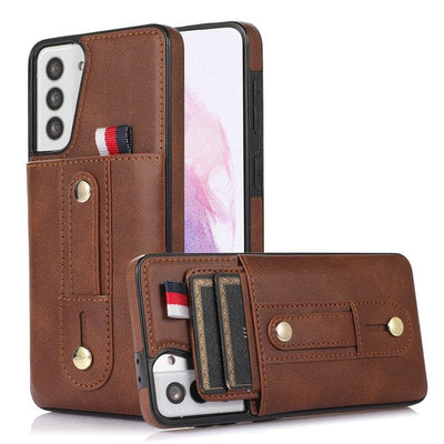 Leather Card Holder Case For Samsung Galaxy S Samsung S10 / Brown