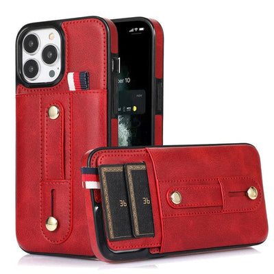 Leather Card Holder Phone Case With Kickstand iPhone 6/ 6S / Red